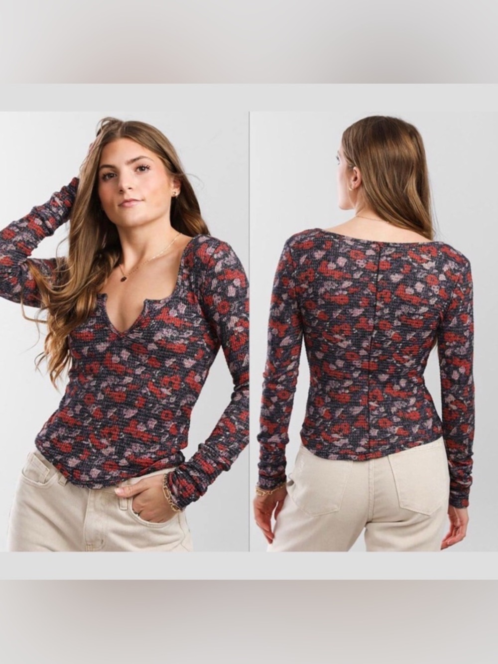 intimately free people ciara waffle knit new nwt top